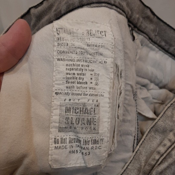 Vintage Michael Sloane Acid Washed Jeans Gray Size 34/34 Distressed Pleated 80's - Picture 7 of 16